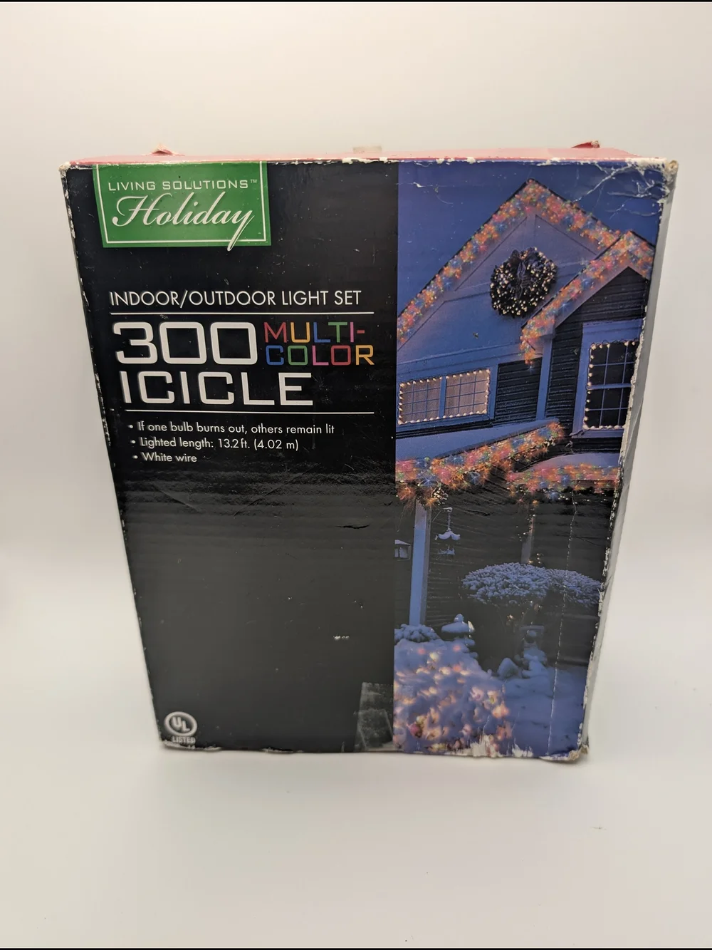 living solutions holiday indoor outdoor 300 icicle multicolor lights New Openbox